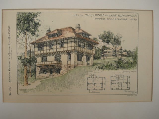 Residence for Mrs. C. A. Plimpton , Cincinnati, OH, 1887, Buddemeyer, Plympton & Trowbridge