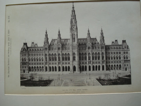 New City Hall , Vienna, Austria, EUR, 1890, Professor Baron Schmidt