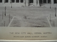 New City Hall , Vienna, Austria, EUR, 1890, Professor Baron Schmidt