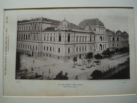 New University , Vienna, Austria, EUR, 1890, Baron Ferstel