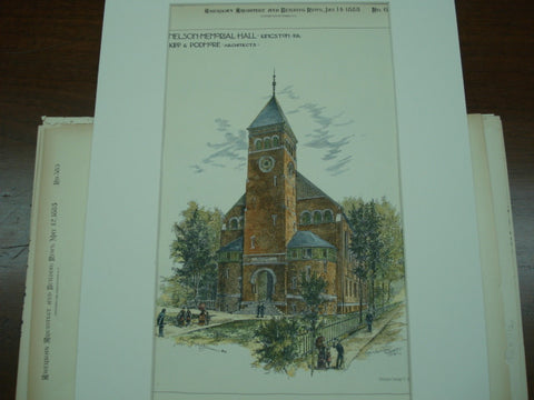 Nelson Memorial Hall, Kingston, PA, 1888, Kipp & Podmore