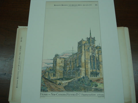 Design for New Cathedral , Victoria, British Columbia, CAN, 1893, H. Wilson