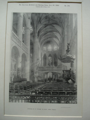 Interior of St. Etienne du Mont , Paris, France, EUR, 1890, Unknown