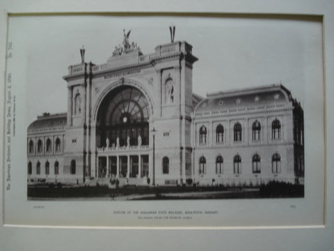 Station of the Hungarian State Railroad , Buda-Pesth, Hungary, EUR, 1890, Julius von Rochlitz