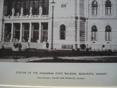 Station of the Hungarian State Railroad , Buda-Pesth, Hungary, EUR, 1890, Julius von Rochlitz