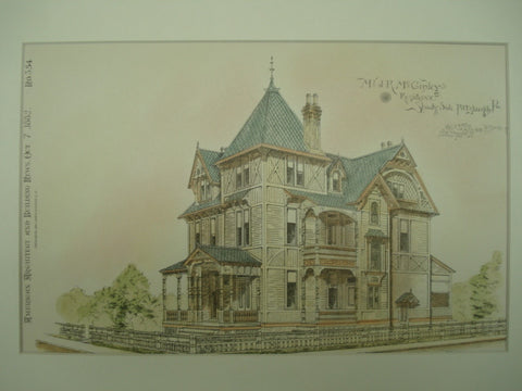 Mr. J. R. McGinley's Residence in Shady Side, Pittsburgh, PA, 1882, Jas. T. Steen