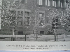 Club-House of the St. Louis Club on Twenty-Ninth Street , St. Louis, MO, 1896, Peabody, Stearns & Furber