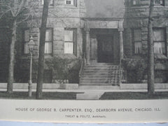 House of George B. Carpenter, Esq. on Dearborn Avenue , Chicago, IL, 1896, Treat & Foltz