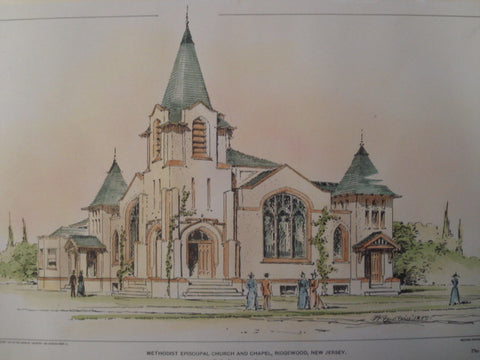 Methodist Episcopal Church and Chapel , Ridgewood, NJ, 1901, F.R. Comstock