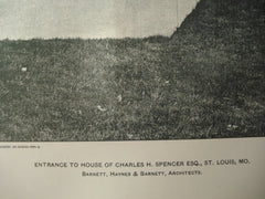 Entrance to House of Charles H. Spencer, Esq. , St. Louis, MO, 1901, Barnett, Haynes & Barnett