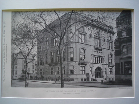 Progress Club, sixty-third street and fifth avenue , New York, NY, 1890, Alfred Zucker & Co.