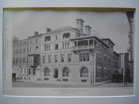 Art Club on South Broad Street , Philadelphia, PA, 1890, Frank Miles Day