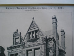 Residence for A.F. Rosenheim, Esq. , St. Louis, MO, 1890, A.F. Rosenheim