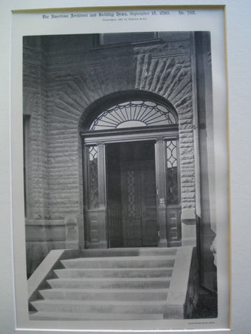 Doorway to the House of E.L. Davis, Esq. on Commonwealth Avenue , Boston, MA, 1890, Unknown