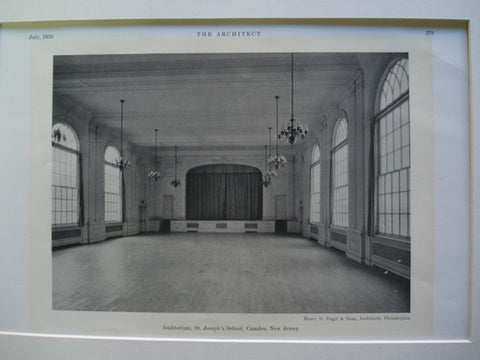 Auditorium in St. Joseph's School , Camden, NJ, 1930, Henry D. Dagit & Sons