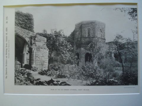 Ruins of the Old Spanish Cathedral , Ghent, Belgium, EUR, 1890, Unknown