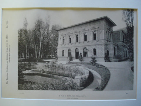 A Villa, Baden, near Vienna, Austria, EUR, 1890, Herr Roth