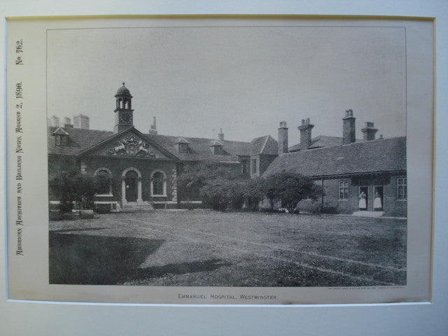 Emmanuel Hospital , Westminster, England, UK, 1890, Unknown