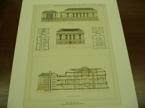 Competitive Plan for the Free Public Library, Newark, NJ, 1898, J.M.A. Darrach