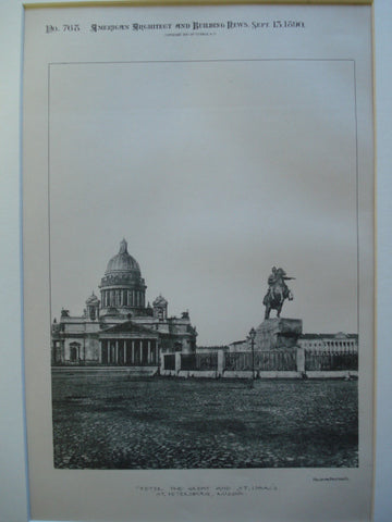 Peter the Great and St. Isaac's , St. Petersburg, Russia, 1890, Unknown