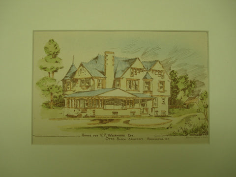 House for V. F. Whitmore, Esq., Rochester, NY, 1889, Otto Block