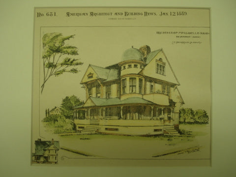 Residence of Mrs. Isabelle Nash , Bridgeport, CT, 1889, T. Beardsley, Jr.