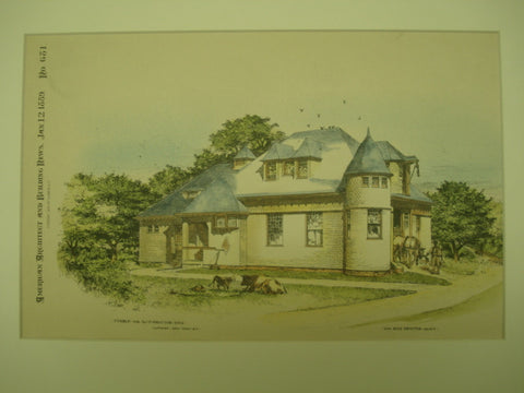 Stable for W. F. Proctor, Esq., New York, NY, 1889, Wm. Ross Proctor