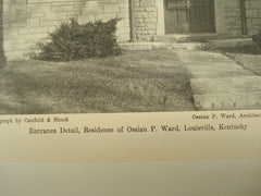 Entrance Detail of the Residence of Ossain P. Ward , Louisville, KY, 1930, Ossain P. Ward