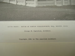 South Front of the House of Norton Wigglesworth, Esq. , Milton, MA, 1906, George H. Ingraham