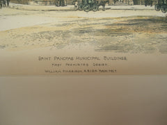 First Premiated Design of the Saint Pancras Municipal Buildings , Saint Pancras, London, UK, 1893, William Harrison