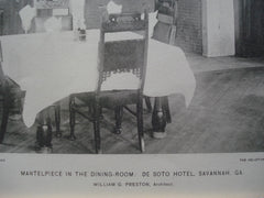 Mantelpiece in the Dining-Room of the De Soto Hotel , Savannah, GA, 1896, William G. Preston