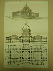 Design for the Minnesota State-House , St. Paul, MN, 1897, Cyrus K. Dean