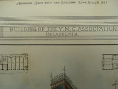 Building of the Y.M.C.A, Philadelphia, PA, 1877, Addison Hutton