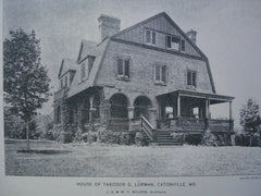 House of Theodor G. Lurman , Catonville, MD, 1896, J.A. & W.T. Wilson