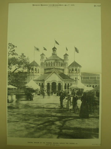 Central Pavilion of the Fisheries Building at the World's Fair , Chicago, IL, 1893, Henry Ives Cobb
