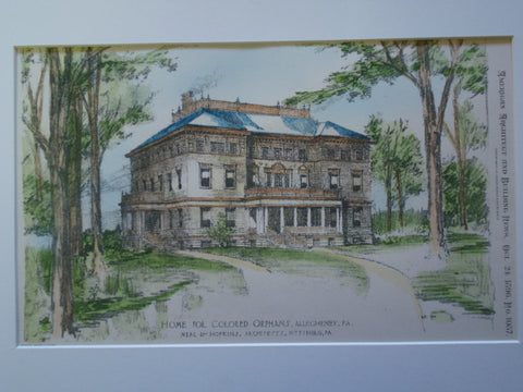 Home for Colored Orphans , Allegheney, PA, 1896, Neal & Hopkins