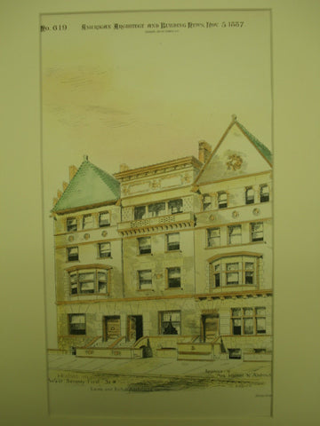 Houses on West Seventy-First St. including the House of Mrs. Harriet N. Andrews , New York, NY, 1887, Lamb and Rich