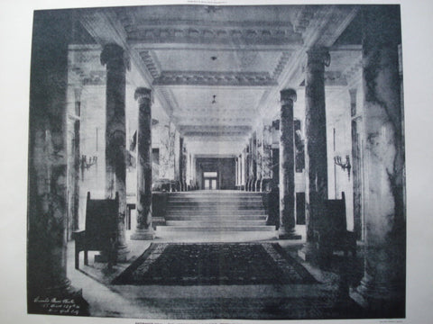 Entrance Hall: Bar Association Building, Forty-Third Street , New York, NY, 1898, C.L.W. Eidlitz
