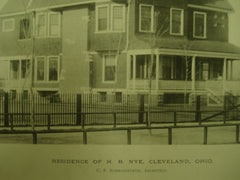 Residence of H. B. Nye , Cleveland, OH, 1890, C. F. Schweinfurth