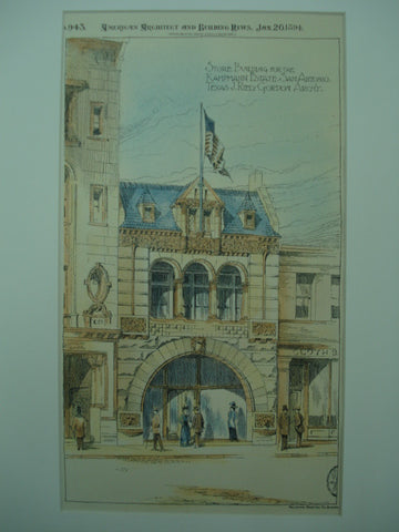 Store Building for the Kampmann Estate , San Antonio, TX, 1894, J. Reilly Gordon