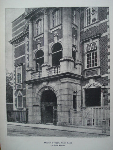 Mount Street, Park Land , London, England, UK, 1898, F.B. Wade