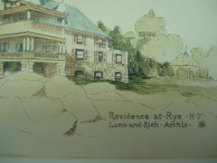 Residence at Rye, Rye, NY, 1893, Lamb and Rich