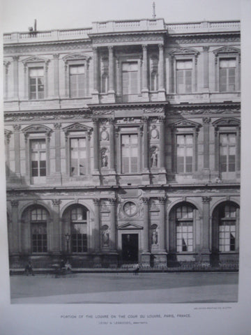 Portion of the Louvre on the Cour du Louvre , Paris, France, EUR, 1892, Levau & Lemercier