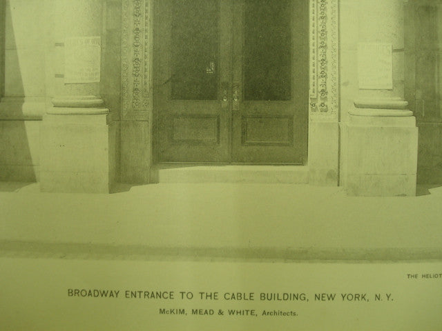 Commercial Cable Building Broadway Entrance , New York, NY, 1894, McKi ...