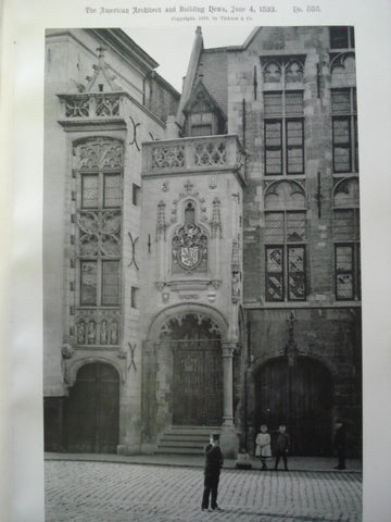 Entrance to the Library , Bruges, Belgium, EUR, 1892, Unknown