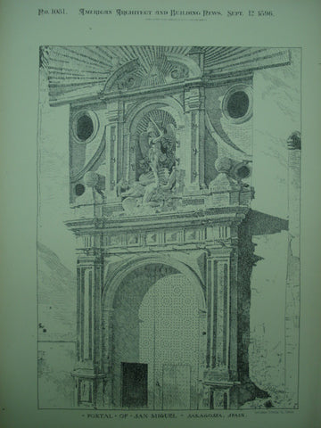 Portal of San Miguel , Saragossa, Spain, EUR, 1896, Unknown