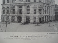 Metropolitan Life Insurance Building on Madison Sq. and Twenty-Third St., New York, NY, 1894, N. LeBrun & Sons