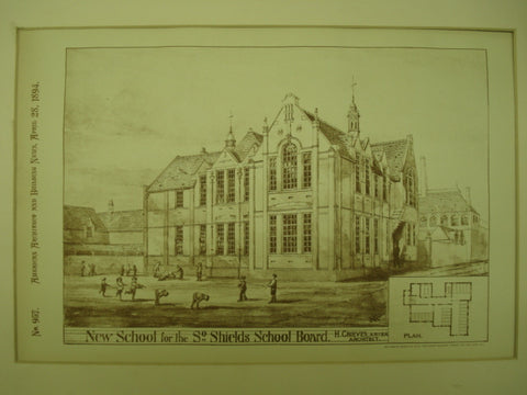 New School for the South Shields School Board , South Shields, England, UK, 1894, H. Grieves