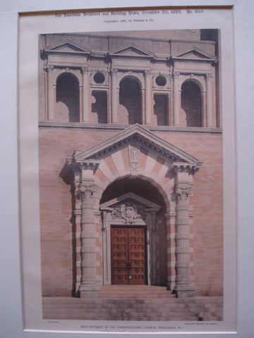 Main Entrance of the Congregational Church , Providence, RI, 1895, Carrere & Hastings