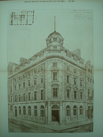 Extension of Premises for the Morning Post , Strand, London, England, UK, 1894, H. O. Gresswell